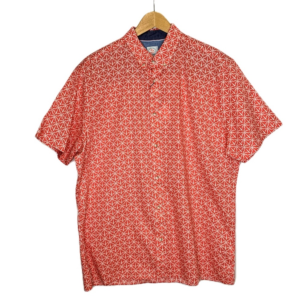 NWT Next Supply Palm Tree Print Shirt Mens Size XL Coral Tropical Short Sleeve